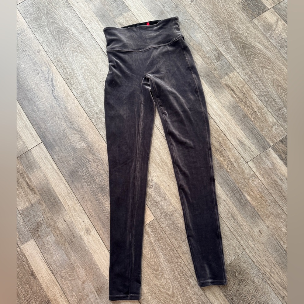 Dark gray velvet SPANX leggings size small